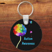 Autisme Awareness Puzzle Dandelion Sleutelhanger (Voorkant)