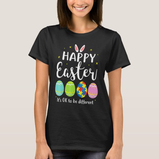 Autisme Awareness Puzzle Easter Bunny Eggs Funny 1 T-shirt (Voorkant)