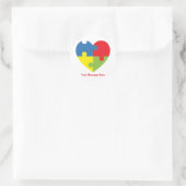 Autisme Awareness Puzzle Heart Personalized Ronde Sticker (Tas)