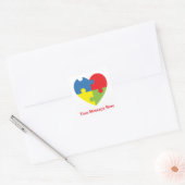 Autisme Awareness Puzzle Heart Personalized Vierkante Sticker (Envelop)