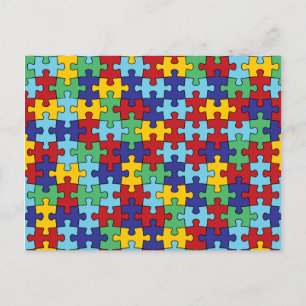 Autisme Awareness Puzzle Pattern Briefkaart