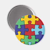 Autisme Awareness Puzzle Pattern Magneet (Voorkant / Achterkant)