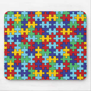 Autisme Awareness Puzzle Pattern Muismat