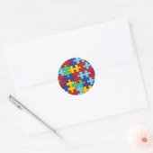 Autisme Awareness Puzzle Pattern Ronde Sticker (Envelop)