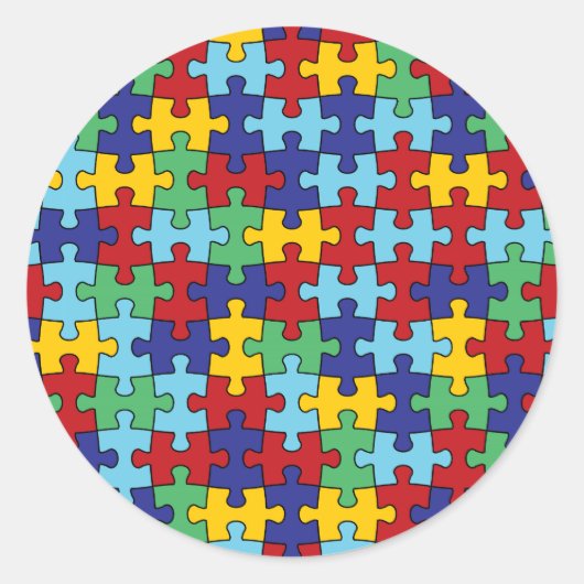 Autisme Awareness Puzzle Pattern Ronde Sticker (Voorkant)