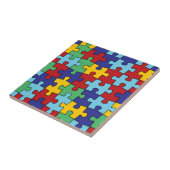 Autisme Awareness Puzzle Pattern Tegeltje (Zijkant)