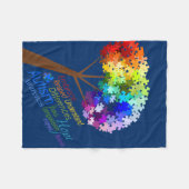 Autisme Awareness Puzzle Tree met woorden Fleece Deken (Voorkant (Horizontaal))