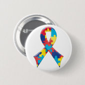 Autisme Awareness Ribbon A4 Ronde Button 5,7 Cm (Voorkant /achterkant)