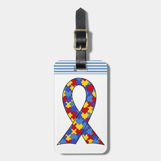 Autisme Awareness Ribbon Bagagelabel (Voorkant verticaal)