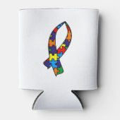 Autisme Awareness Ribbon Blikjeskoeler (Voorkant)