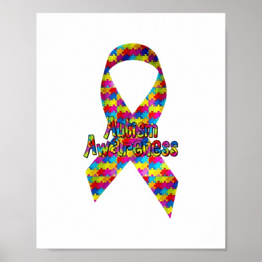 Autisme Awareness Ribbon Poster (Voorkant)