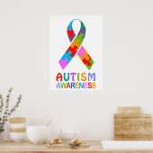 Autisme Awareness Ribbon Poster (Keuken)