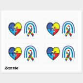 Autisme Awareness Ribbon Rechthoekige Sticker (Vel)