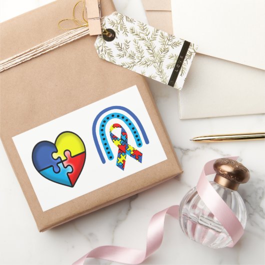 Autisme Awareness Ribbon Rechthoekige Sticker (Geschenken)