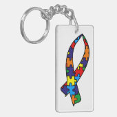 Autisme Awareness Ribbon Sleutelhanger (Voorkant Links)