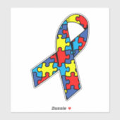 Autisme Awareness Ribbon Sticker (Vel)