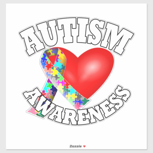 Autisme Awareness Ribbon Sticker (Vel)