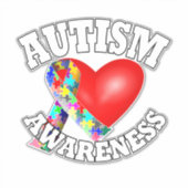 Autisme Awareness Ribbon Sticker (Voorkant)