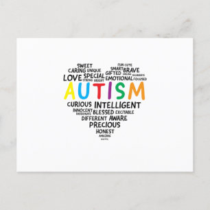 Autisme Awareness Shirten - Autism Heart Shirt Uitnodiging Briefkaart