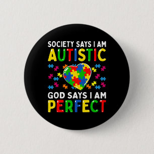 Autisme Awareness Society Zeg dat mijn autistieke Ronde Button 5,7 Cm