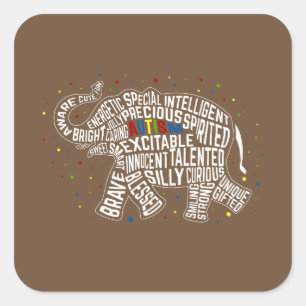 Autisme Awareness Sticker: Olifant Sticker