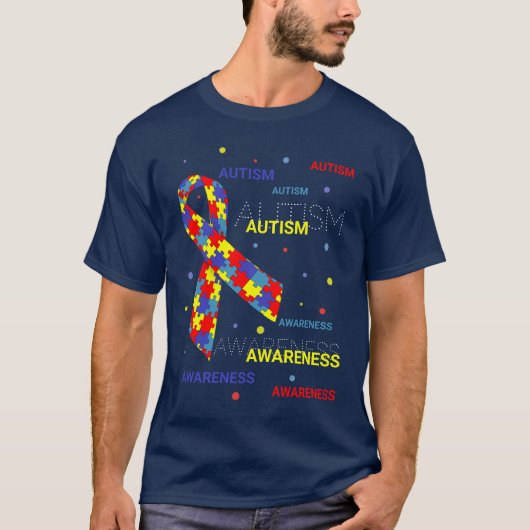 Autisme Awareness stippen dark T-Shirt (Voorkant)