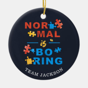 Autisme Awareness Support Normal is Puzzels aan he Keramisch Ornament