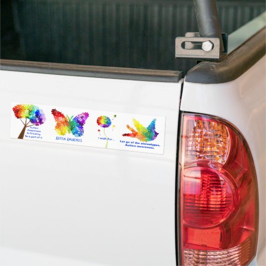 Autisme Awareness Support Rainbow Puzzle Design Bumpersticker (Op Truck)