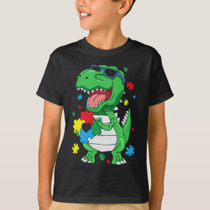 Autisme Awareness T Rex Dinosaur Puzzle Piece Kind T-shirt