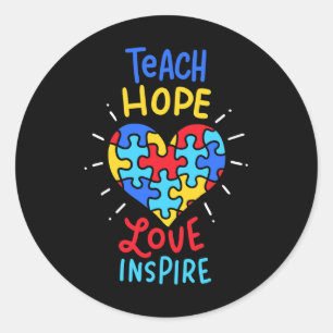 Autisme Awareness Teacher Ronde Sticker