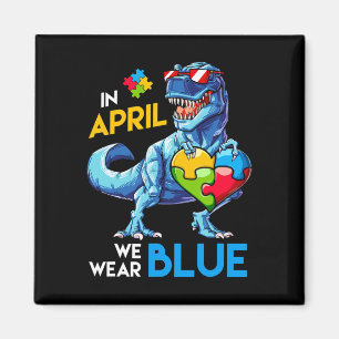 Autisme Awareness Trex Dino Dinosaur Dinosaurus We Magneet