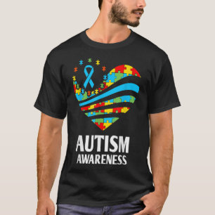 Autisme Awareness Women Heart Support Autistic Ki T-shirt