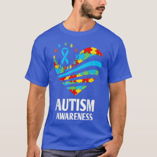 Autisme Awareness Women Heart Support Autistic Ki T-shirt