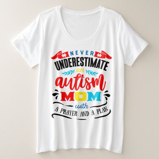 Autisme Awareness Women's Plus-Size Basic T-Shirt (Design voorkant)