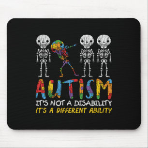 Autisme Awerness - Skeleton Dabbing Autistic Kinde Muismat