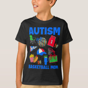 Autisme basketbal moeder mama autisme bewustzijn t-shirt