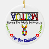 Autisme Bewustheid 4 Onze kindercirkel Keramisch Ornament (Achterkant)