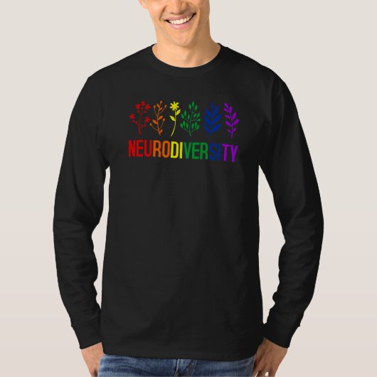 Autisme Bewustheid Neurodiversiteit Bloed en bloem T-shirt (Voorkant)