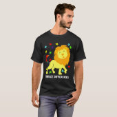 Autisme Bewustheid Schuif Lion Puzzle Piecces Rege T-shirt (Voorkant volledig)