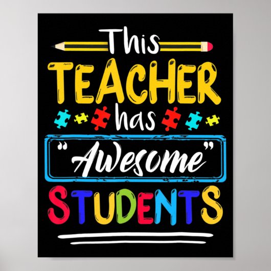 Autisme BEWUSTMAKING DEZE leraar HEEFT GEWELDIGE S Poster (Voorkant)