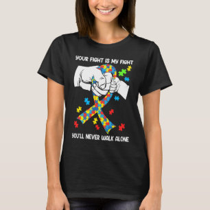Autisme - Bewustmaking u zult Loop nooit alleen st T-shirt