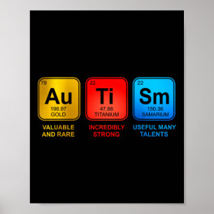 Autisme Bewustmaking Vrouwen Mannen Kinder element Poster