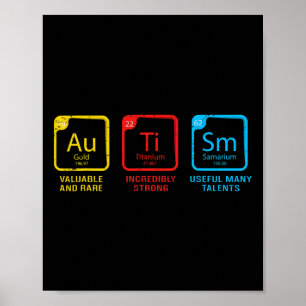 Autisme Bewustmaking Vrouwen Mannen Kinder element Poster