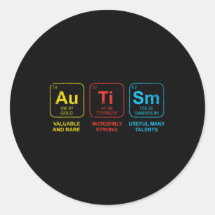 Autisme Bewustmaking Vrouwen Mannen Kinder element Ronde Sticker