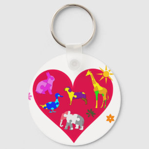 Autisme-bewustmakingsdieren Sleutelhanger