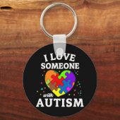 Autisme-bewustmakingspuzzel en hart voor vrouwen, sleutelhanger (Voorkant)