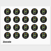Autisme-bewustmakingsschildpadden Puzzle Mam Suppo Ronde Sticker (Vel)