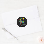 Autisme-bewustmakingsschildpadden Puzzle Mam Suppo Ronde Sticker (Envelop)