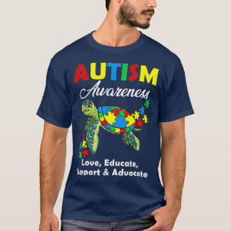 Autisme-bewustmakingsschildpadden Puzzle Mam Suppo T-shirt