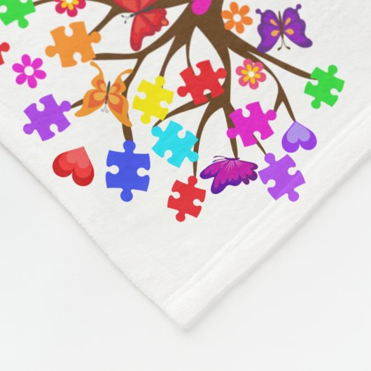 Autisme-bewustmakingsstructuur Fleece Deken (Hoek)